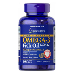 Puritan's Pride, Double Strength Omega-3 Fish Oil, 90 Softgels