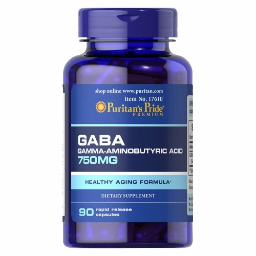 Puritan's Pride, GABA (Gamma Aminobutyric Acid), 750 mg, 90 Capsules