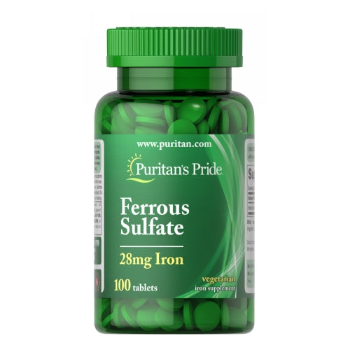 Puritan's Pride, Iron Ferrous Sulfate, 28 mg, 100 Tablets