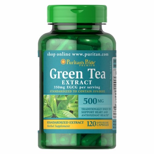 Puritan's Pride, Green Tea Standardized Extract, 500 mg, 120 Capsules