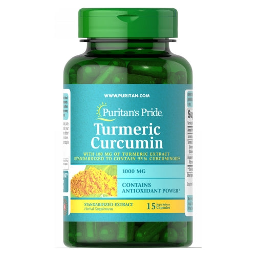 Puritan's Pride, Turmeric Curcumin with Bioperine Trial Size, 15 Capsules