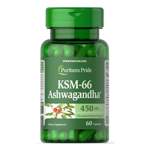 Puritan's Pride, Ashwagandha KSM-66, 450 mg, 60 Capsules