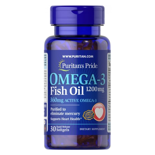 Puritan's Pride, Omega 3 Fish Oil Trial Size, 1200 mg, 30 Softgels