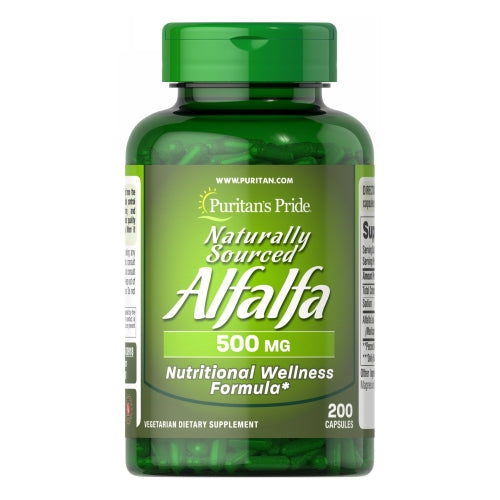 Puritan's Pride, Naturally Sourced Alfalfa, 500 mg, 200 Capsules