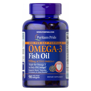 Puritan's Pride, One Per Day Omega-3 Fish Oil (Active Omega-3), 1360 mg, 90 Softgels