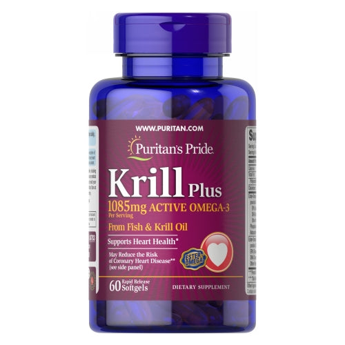 Puritan's Pride, Krill Oil Plus High Omega-3 Concentrate, 1085 mg, 60 Softgels