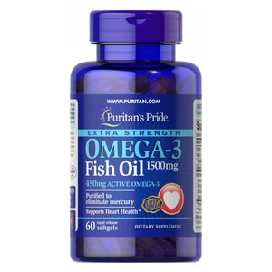 Puritan's Pride, Extra Strength Omega-3 Fish Oil, 1500 mg, 60 Softgels