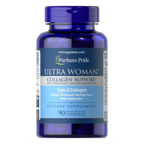 Puritan's Pride, Ultra Woman Collagen Support  with Hyaluronic Acid, 1000 mg, 90 Rapid Release Capsules