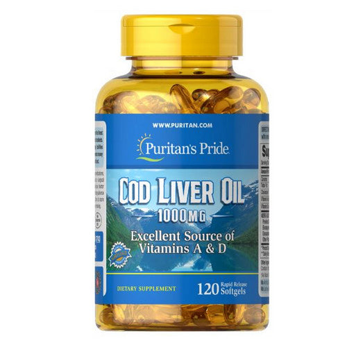 Puritan's Pride, Cod Liver Oil, 1000 mg, 120 Softgels