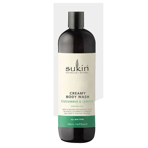 Sukin, Cucumber Lemon Creamy Body Wash, 16.9 Oz