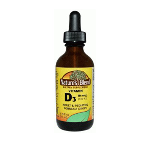 Nature's Blend, Vitamin D3 Liquid With Dropper, 10 mcg (400IU), 1.75 Oz