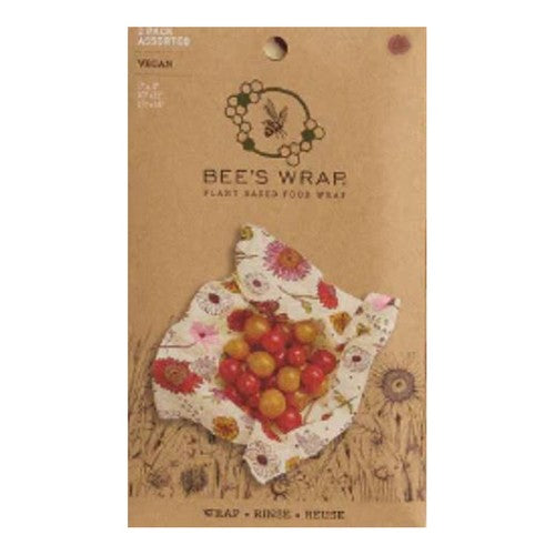 Bees Wrap, Meadow Magic Assorted Vegan Wraps, 3 Counts