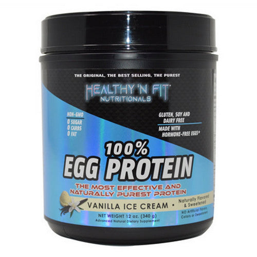 Healthy 'n Fit, 100% Egg Protein Powder, Vanilla, 12 Oz