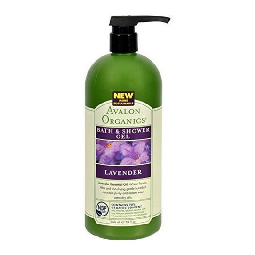 Avalon Organics, Bath & Shower Gel, Organic Lavender Value Size 32 Oz