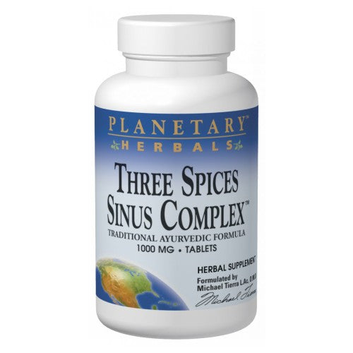 Planetary Herbals, Three Spices Sinus Support, 180 Tabs