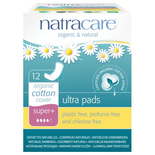 Natracare, Pads Super Ultra Plus, 12 CT