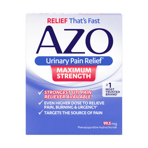 Azo, Azo Standard Maximum Strength Tablets For Urinary Pain Reliever, Box Of 1