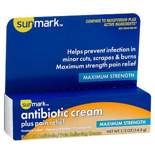 Sunmark, Sunmark Antibiotic Cream Plus Pain Relief, 0.5 Oz