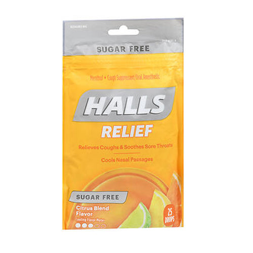 Halls, Halls Mentho-Lyptus Drops Sugar Free, Citrus Blend 25 Each